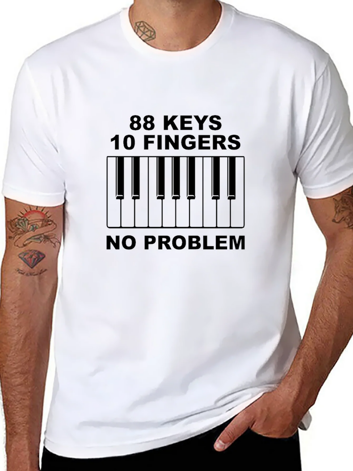 88 Keys 10 Fingers No Problem Black Tee