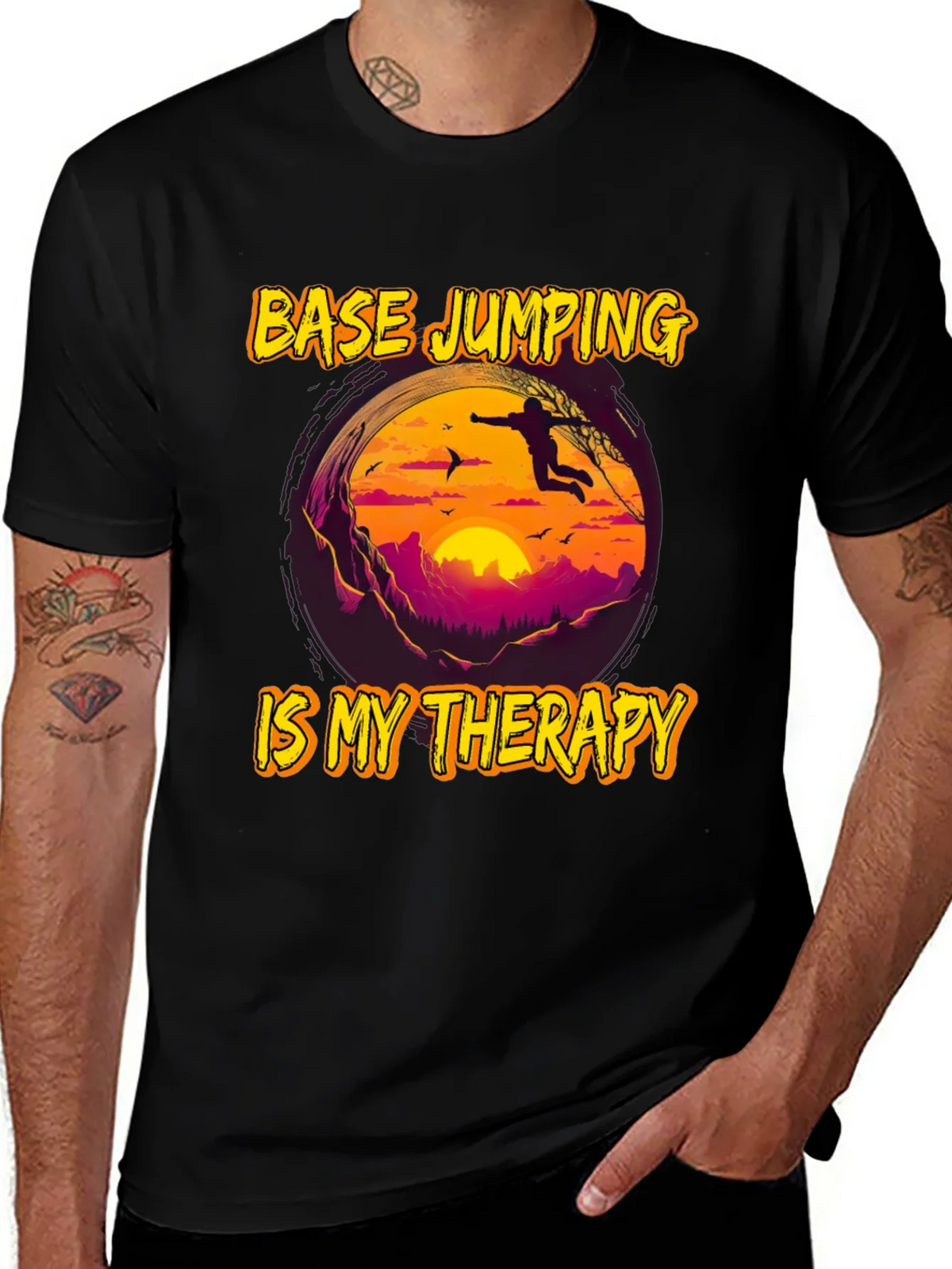 Base Jumping Therapy Graphic Tee