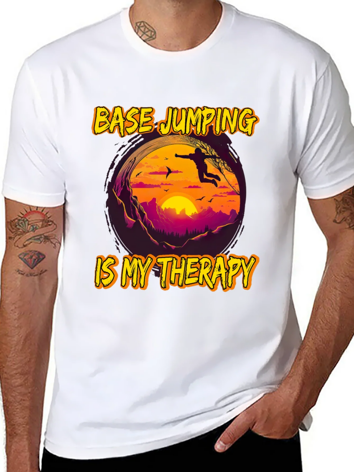 Base Jumping Therapy Graphic Tee