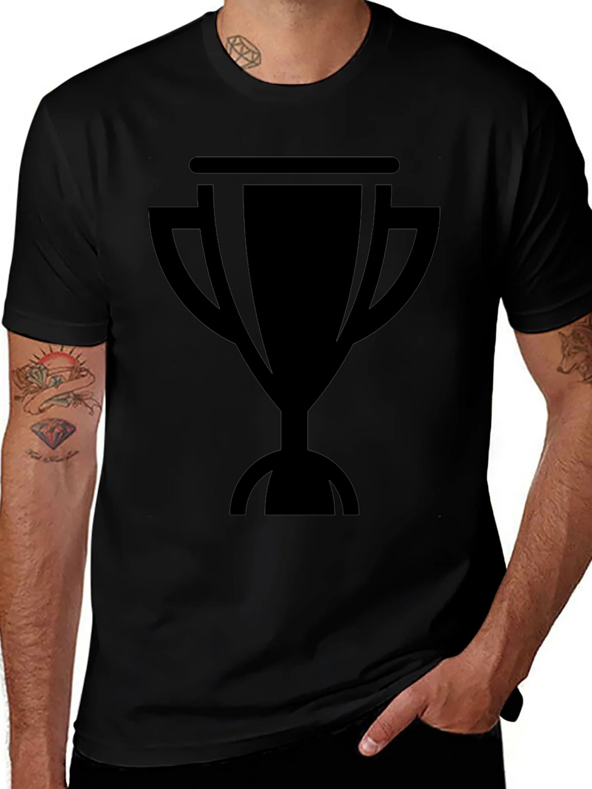 Black Trophy Graphic Tee - Mens Short Sleeve Shirt