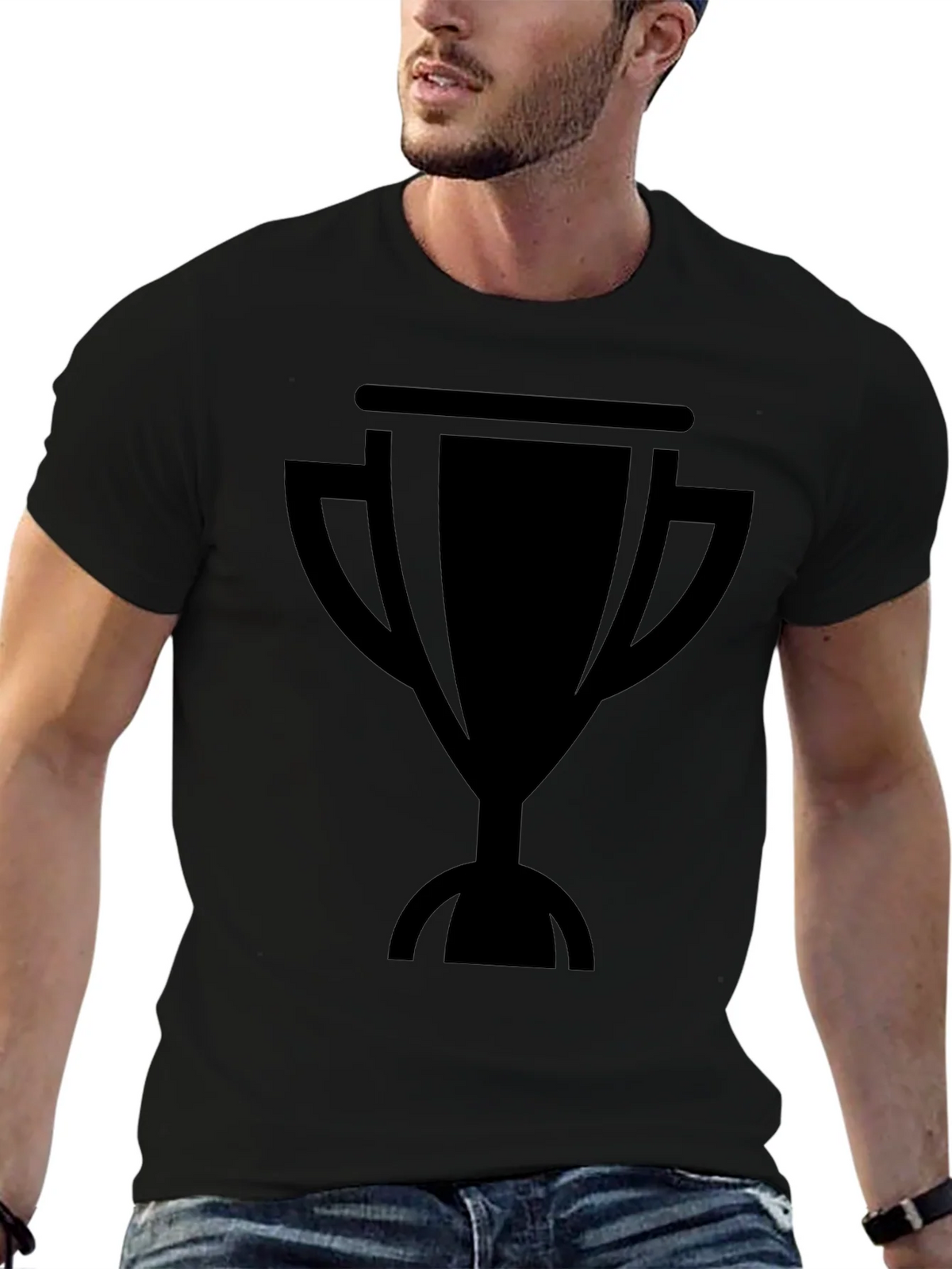 Black Trophy Graphic Tee - Mens Short Sleeve Shirt