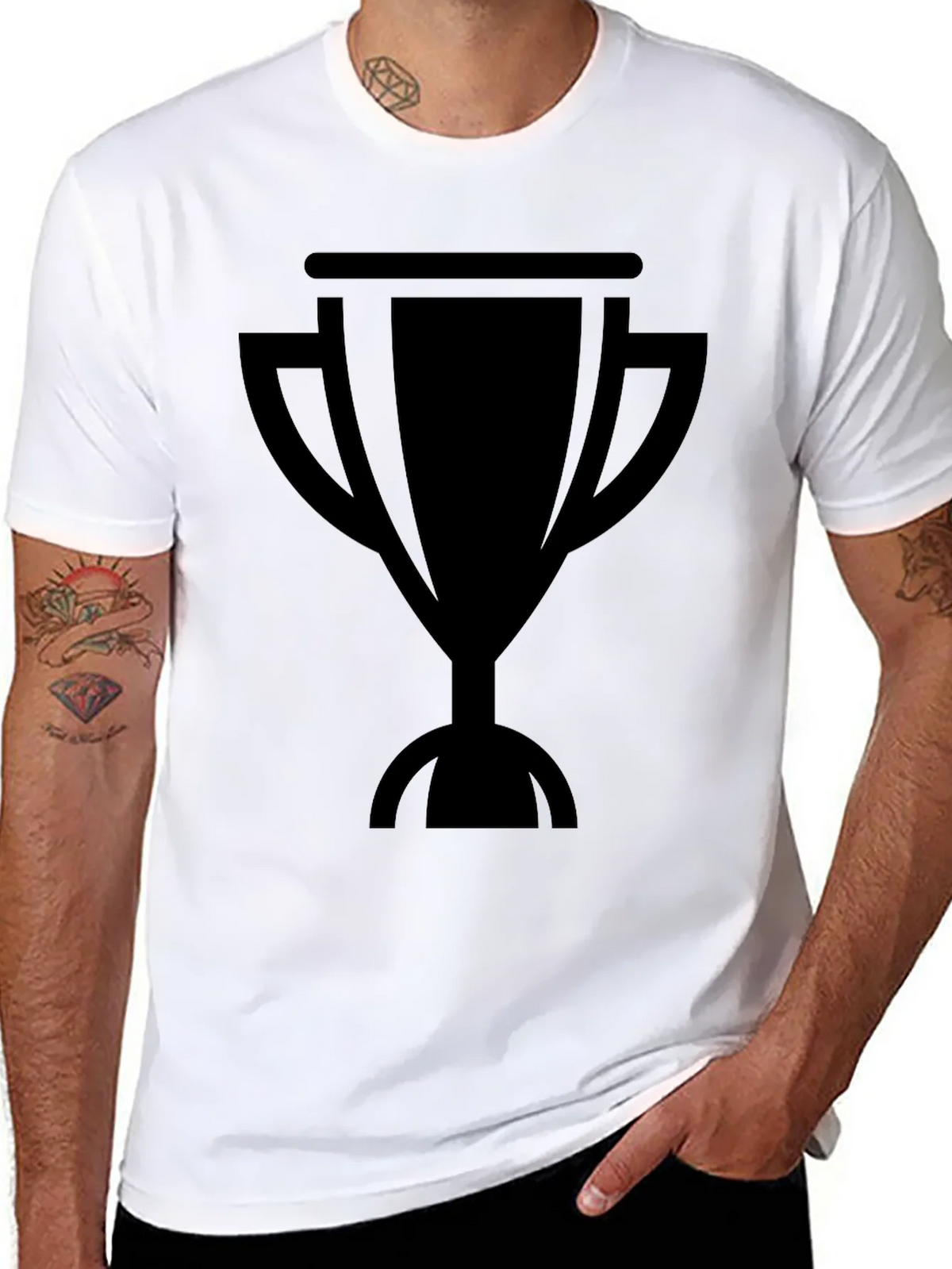 Black Trophy Graphic Tee - Mens Short Sleeve Shirt