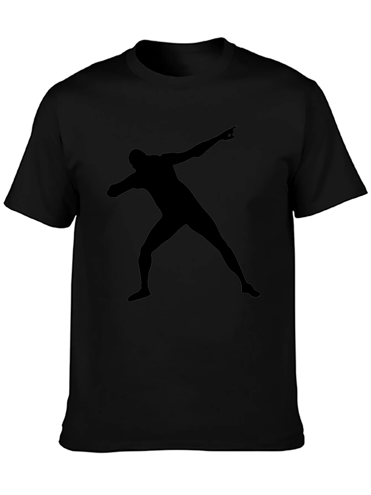 Black T-Shirt with Silhouette Man Design